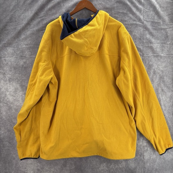 LL Bean Polartec Windbloc Fleece Hoodie Jacket Mens XXL Full Zip Yellow 251298 - Picture 4 of 4